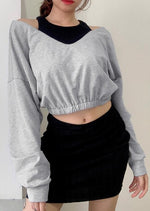 Load image into Gallery viewer, Trendy Color contrast Crop Top for Missy

