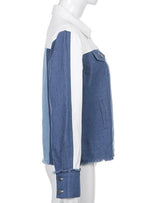 Load image into Gallery viewer, Color Blocked Denim Jacket Coat Wholesale From Fashion Riva
