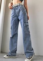 Load image into Gallery viewer, Shopping Online Denim Cargo Jogger For Womens
