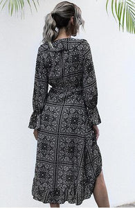 Designer Style Print Flounce Midi Dresses For Your Couture House