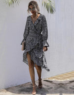 Load image into Gallery viewer, Designer Style Print Flounce Midi Dresses For Your Couture House
