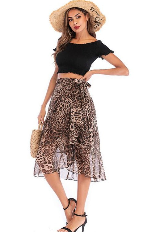 Factory Online Offer Chiffon Print Skirt For Boutique