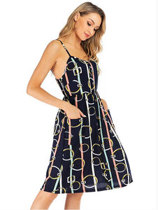 Chiffon Strap Midi Dresses Factory Supply Online