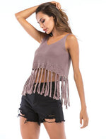 Load image into Gallery viewer, Factory Online Fringe Knit Crop Top For Womens

