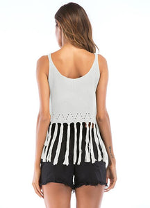 Factory Online Fringe Knit Crop Top For Womens