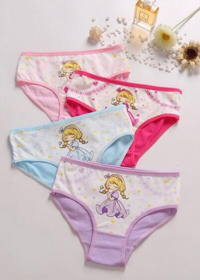 Wholesale Online Kids Girl Cotton Cartoon Basic Underwear