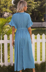 Load image into Gallery viewer, Madam Elegant Polka Dot Long Dresses
