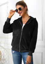 Load image into Gallery viewer, Plus Curve Hoodie Zipper front Sweatshirts Coats Outerwear
