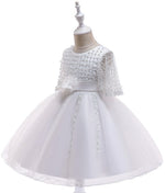 Load image into Gallery viewer, Bead Pufff Party Dress For Kids Girl

