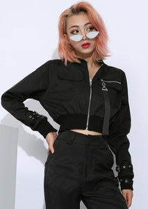 Wholesale Crop Cargo Jacket Outerwear for Womens