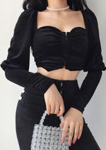 Load image into Gallery viewer, Chic Balloon Ruffle Crop Top Wholesale for Lady
