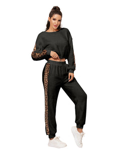 Sweat Crop top and Trousers Sets Outfits for Sport